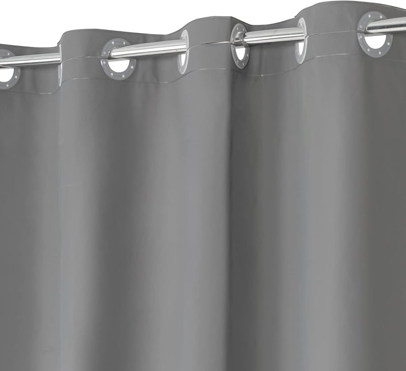 ABLUEN No Hook PEVA Shower Curtain or Liner - 8G Heavy Duty Grey Bathroom Shower Curtain No Hooks Required, Waterproof Plastic & PVC Free, Standard Size 71 x 74, Dark Gray - Image 1